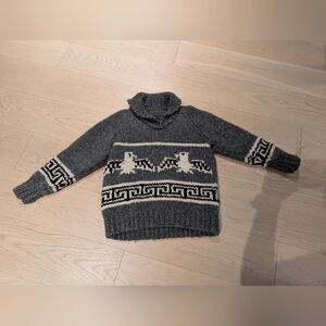 *Sale*Hand Knit Wool Cowichan Sweater. Size xsmall to small.